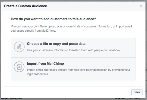 Schermata che mostra come automatizzare le vendite utilizzando il pubblico personalizzato di Facebook