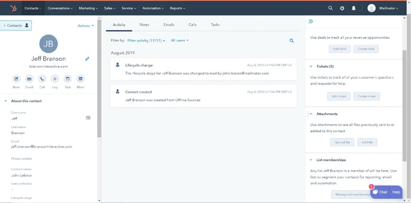 contact hubspot