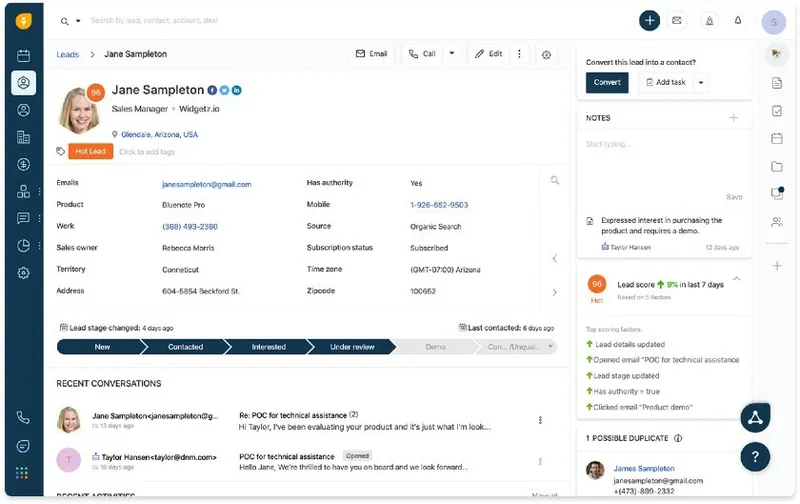 Leads in Freshworks CRM verwalten
