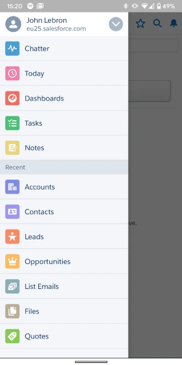 salesforce sur mobile