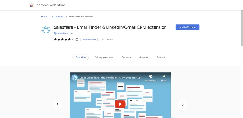 Salesflare: Wyszukiwarka e-maili + CRM w Gmailu i na dowolnej stronie w Chrome Web Store