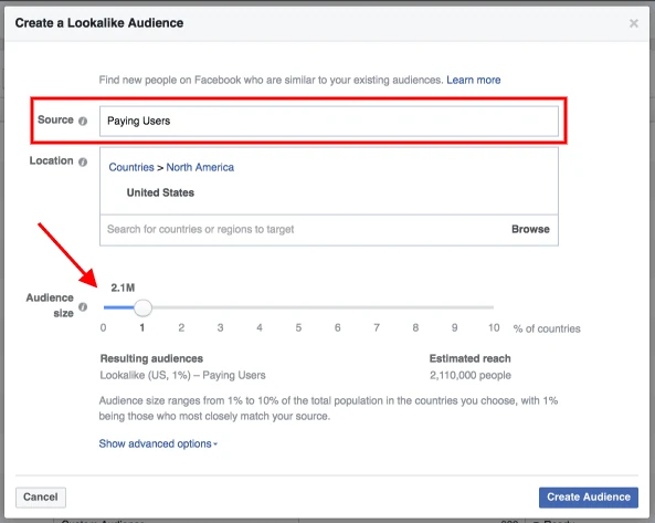 Schermata che mostra come automatizzare le vendite utilizzando i pubblici Lookalike di Facebook