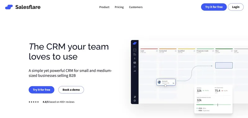 Salesflare : CRM pour le suivi des ventes B2B