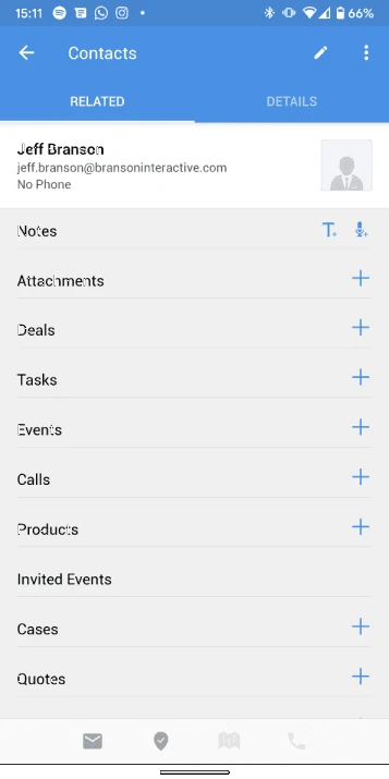 zoho contact sur mobile