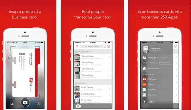 contacts+で名刺の写真を撮る