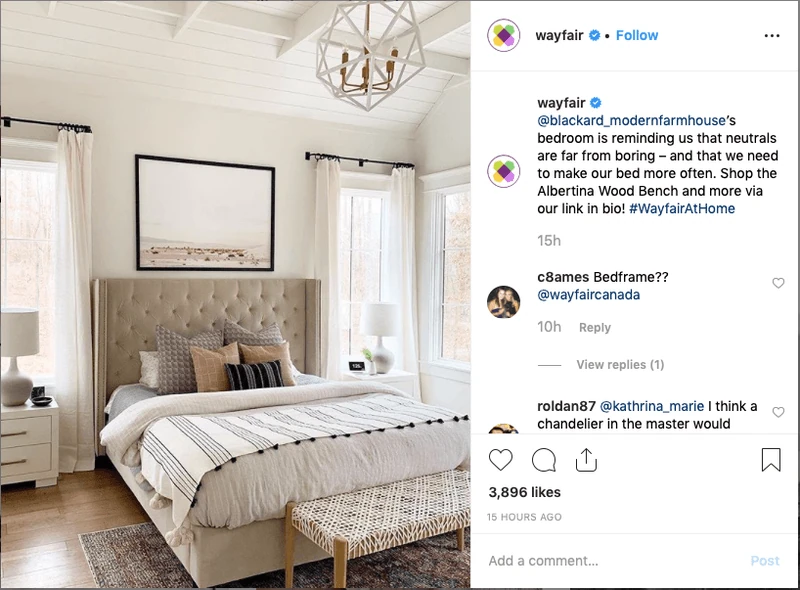 treści generowane przez użytkowników Wayfair