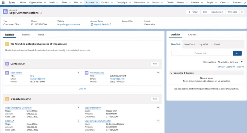 eine Führung in Salesforce Sales Cloud